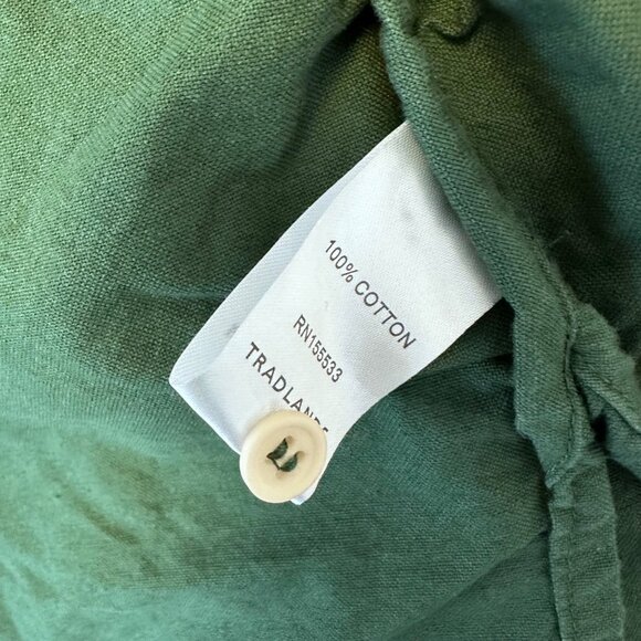 Tradlands Womens Boxy Long Sleeve Button Up Top Size M Hunter Green READ - Picture 7 of 14